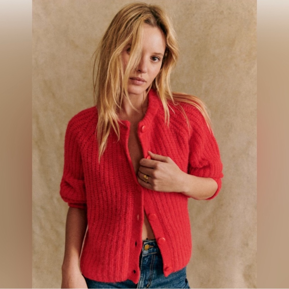 Sézane Red Emile cardigan - Picture 2 of 7